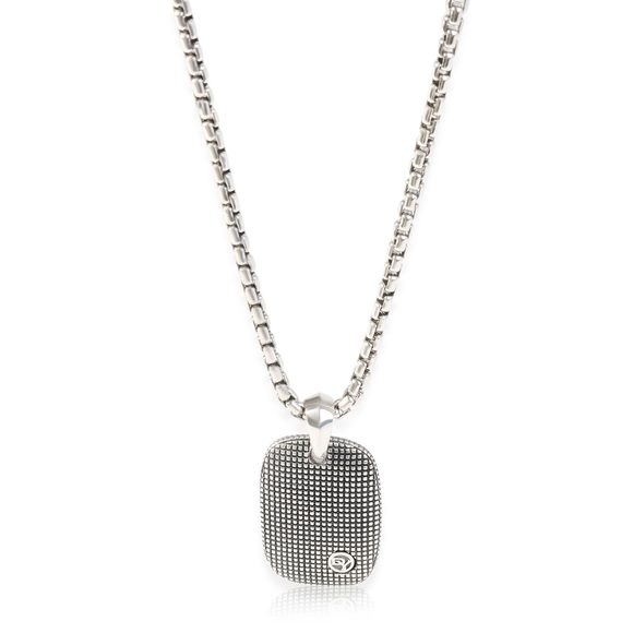 David Yurman Dog Tag Pendant in Sterling Silver - Picture 1 of 3